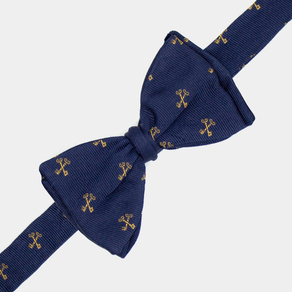 Silk Bow Tie with Keys in Blue-ANTORINI®