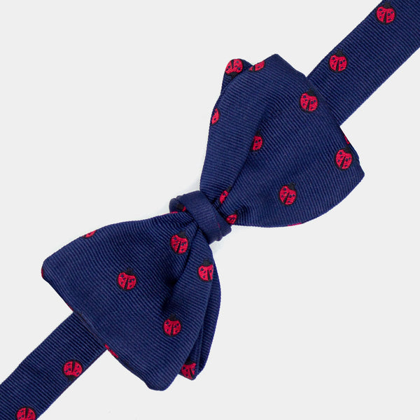 Silk Bow Tie with Ladybugs in Blue-ANTORINI®