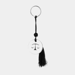 Silver Keyring with Justice & Law Symbol and Tassels, Silver 925/1000, 28 g-ANTORINI®