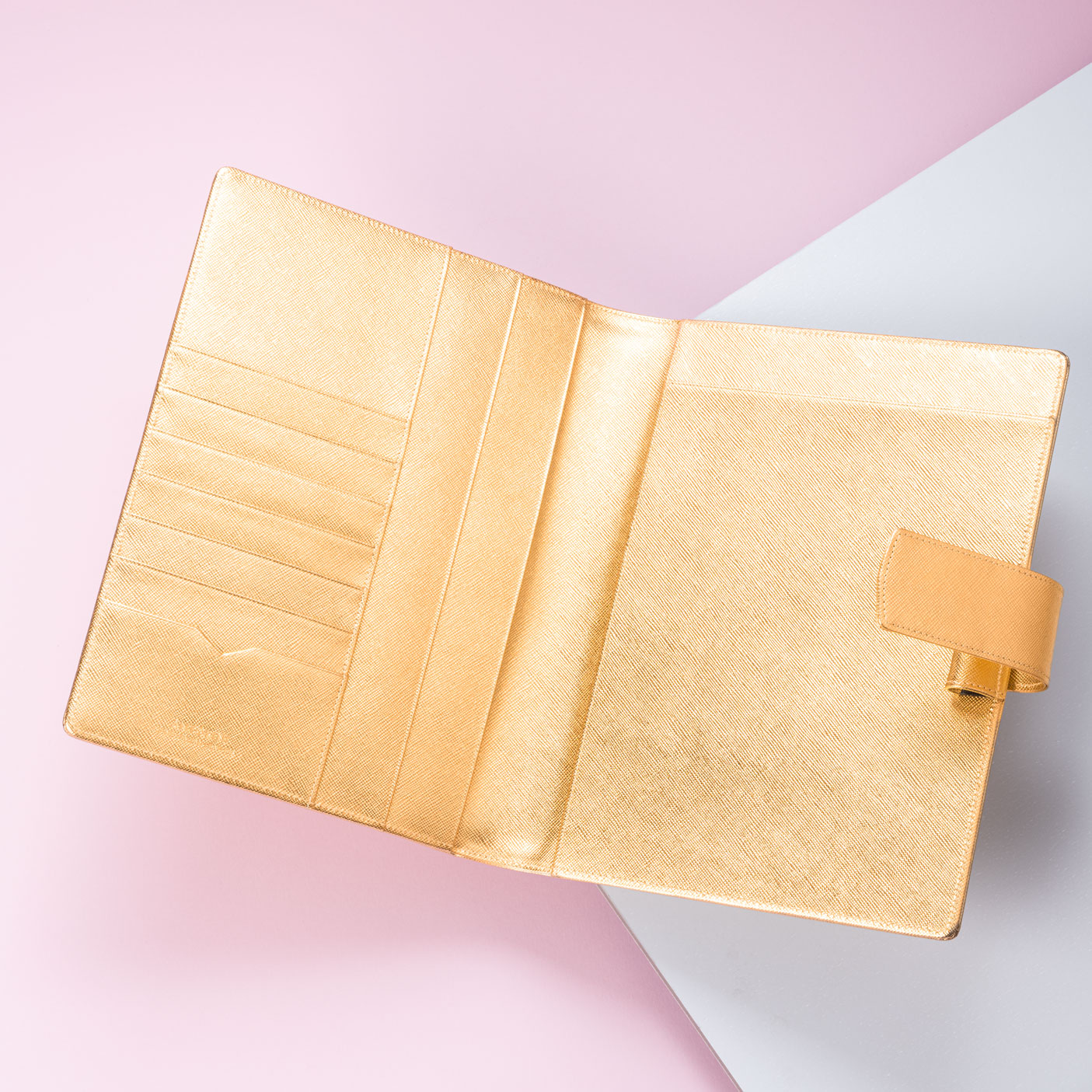 A5 Leather Diary 2026 Without Ring Binder Mechanism, Gold, Refillable ...