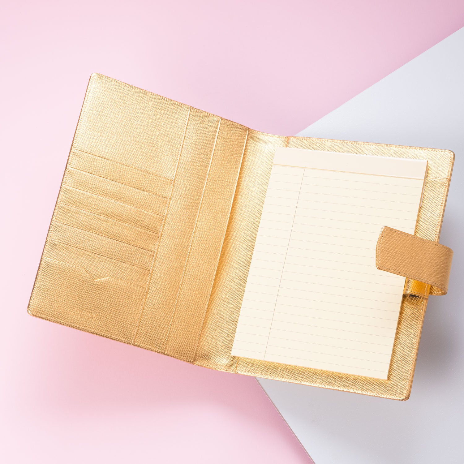 A5 Leather Diary 2026 Without Ring Binder Mechanism, Gold, Refillable ...