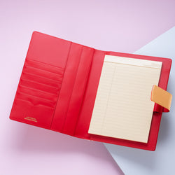 A5 Leather Diary 2023 Without Ring Binder Mechanism, Gold Red, Refillable-ANTORINI®