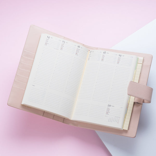 A5 Leather Diary 2023 Without Ring Binder Mechanism, ANTORINI Gritti Nude, Refillable-ANTORINI®
