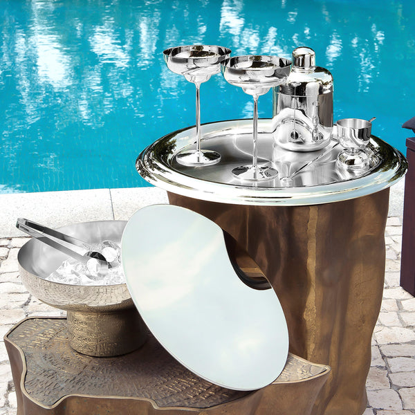 Ice Bucket Latón, Silver-plated Brass-ANTORINI®