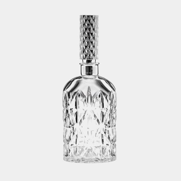 Crystal Decanter Carafe Pierre, Silver-Plated round stopper-ANTORINI®