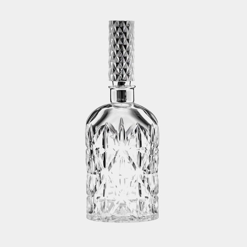 Crystal Decanter Carafe Pierre, Silver-Plated round stopper-ANTORINI®