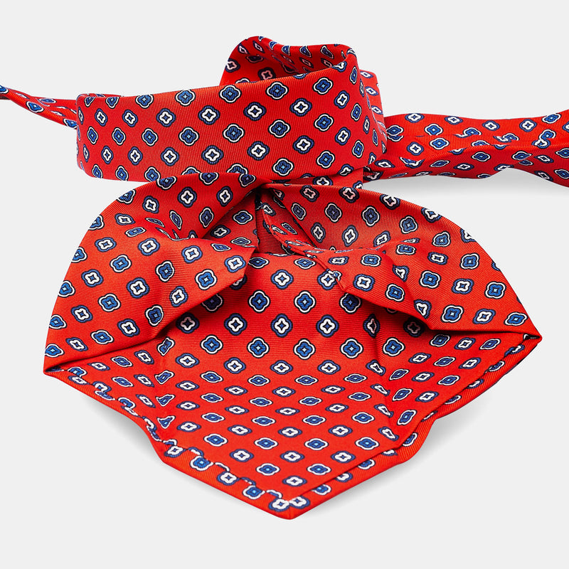 Silk Patterned Tie in Red-ANTORINI®