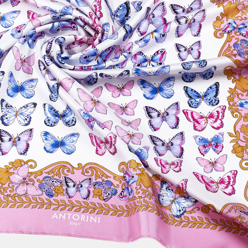 Silk Scarf Butterflies in Pink-ANTORINI®