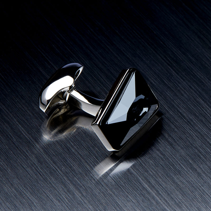 Men's Cufflinks with Black Swarovski Crystals-ANTORINI®