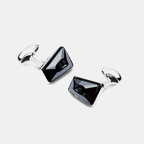 Men's Cufflinks with Black Swarovski Crystals-ANTORINI®