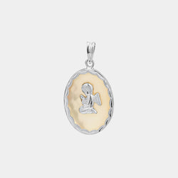 Silver Medal Angel With Mother of Pearl, Silver 925/1000, 1 g-ANTORINI®