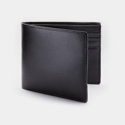 Men's Billfold Wallet in Satin Black Leather