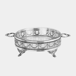 Glass Fruit Bowl Majestic with Silver Plated Decoration-ANTORINI®