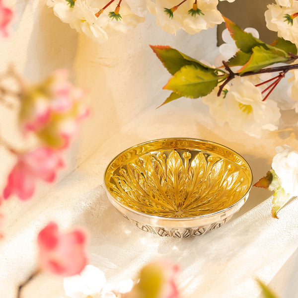 Gold Plated Bowl with Leaves-ANTORINI®