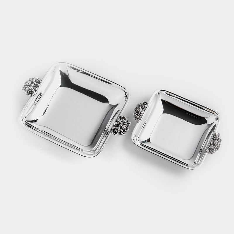 Set of Square Bowls Rosa, silver plated-ANTORINI®