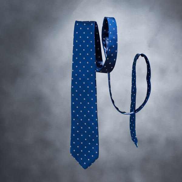 Men's Tie in Blue with Lucky Coral Charm-ANTORINI®