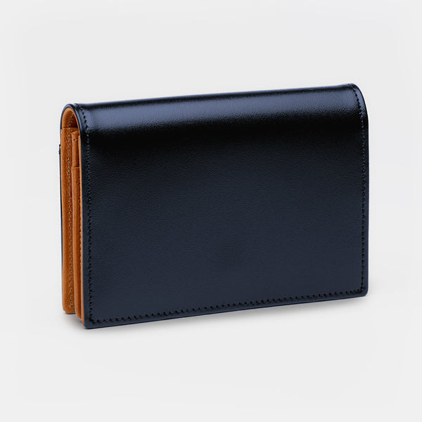 Credit and Business Card Holder in Navy and Cognac-ANTORINI®
