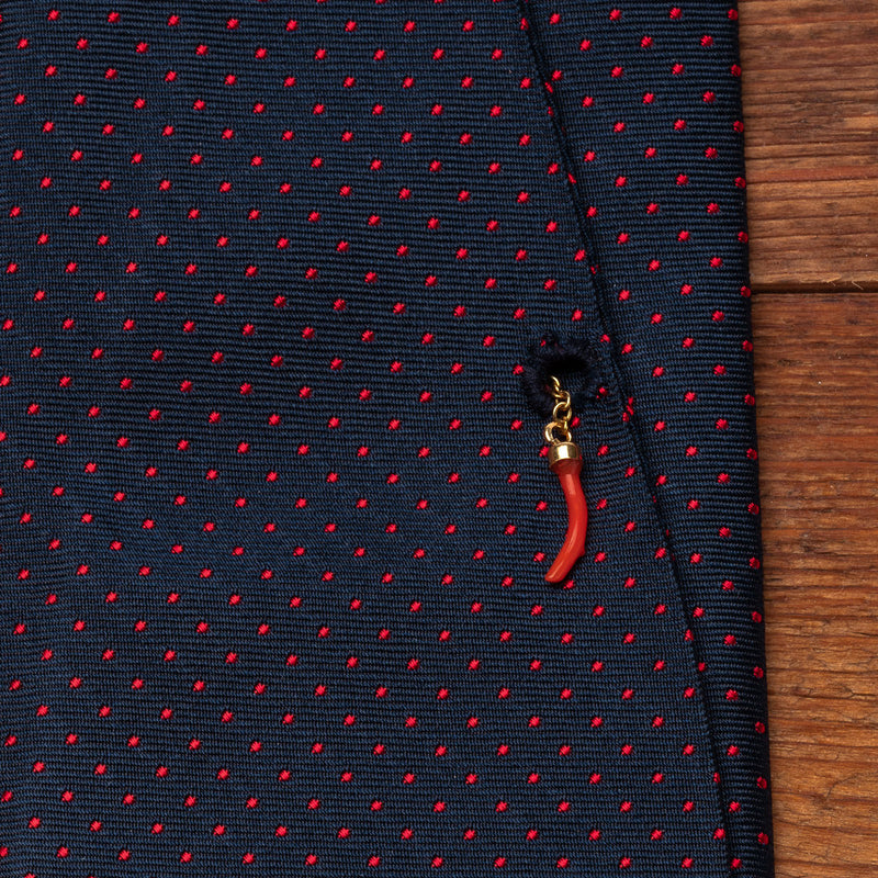 Silk Pocket Tie in Navy with Red Dots-ANTORINI®