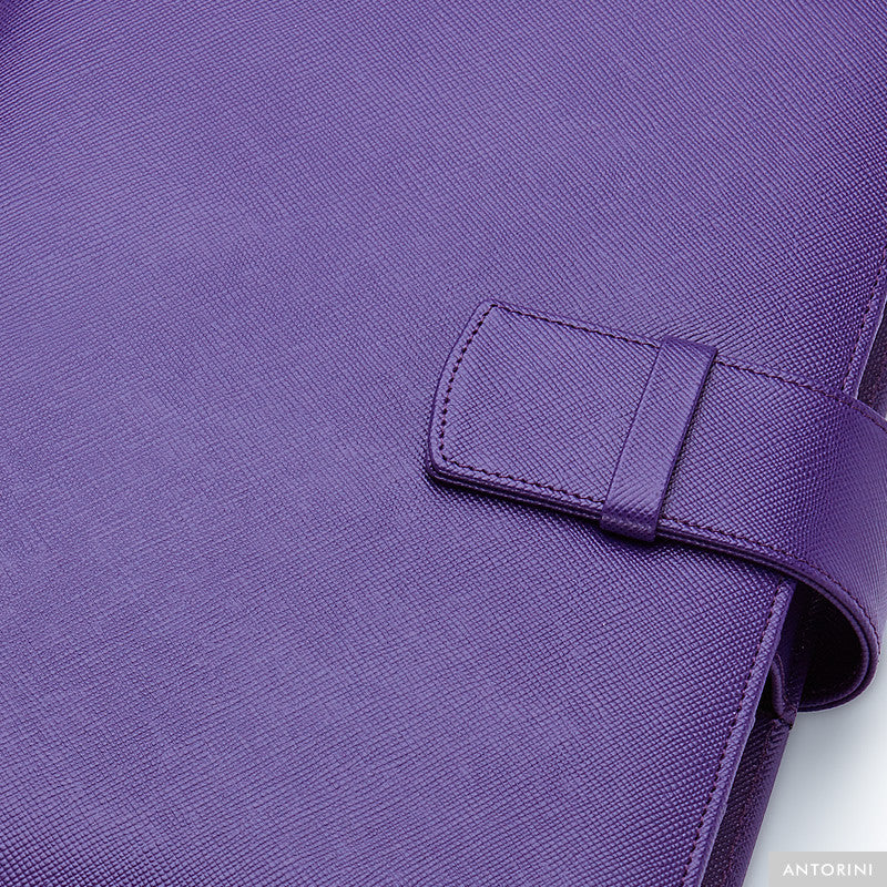 Multifunctional Leather A5 Journal/Diary and Note Pad in Purple Saffiano-ANTORINI®