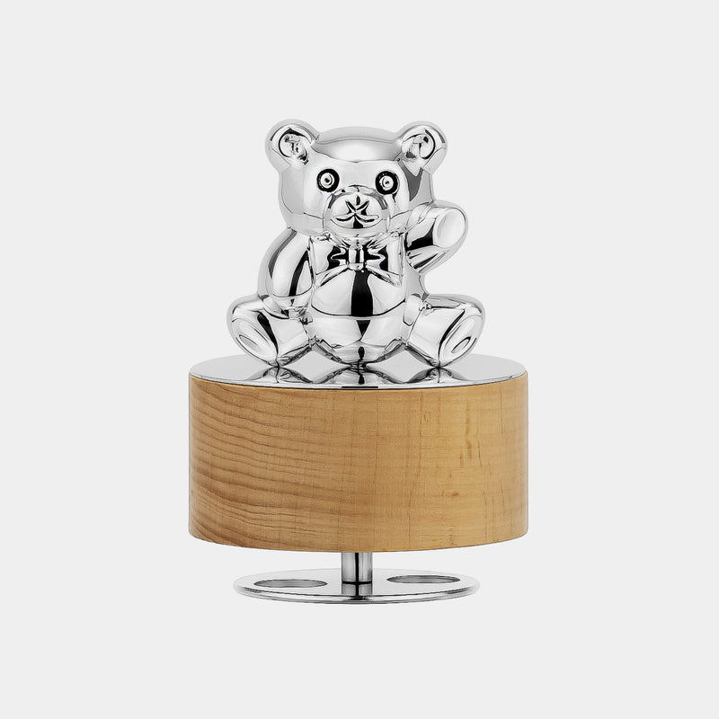Music Box with Teddy Bear and Lullaby Song, Silver 925/1000, 55 g-ANTORINI®