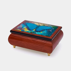 Music Jewellery Box with Motive Blue Butterfly-ANTORINI®
