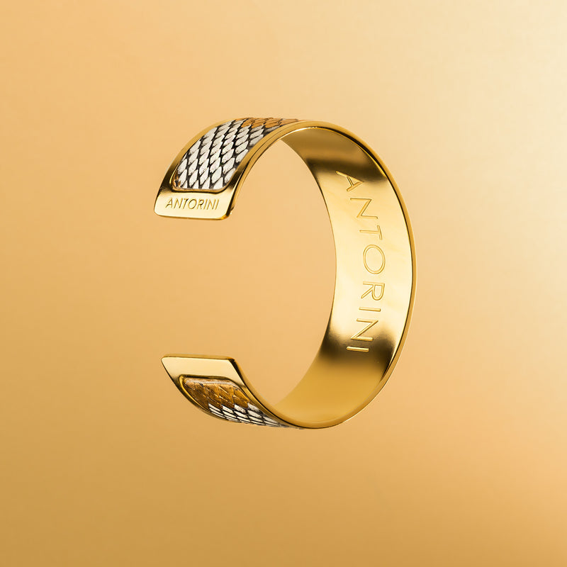 Women's Cuff Bracelet, Gold-plated, Snakeskin-ANTORINI®