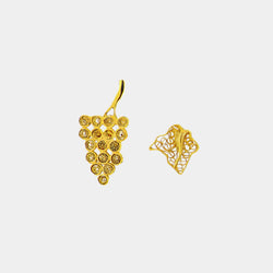 Silver Earrings Grape, Silver 925/1000, 1,3 g, gold-plated-ANTORINI®