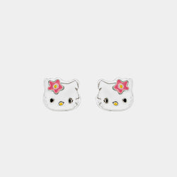 Kids silver earrings Kitty, Silver 925/1000, 1,3 g-ANTORINI®