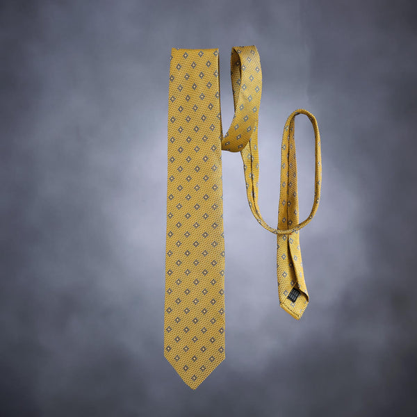 Men's Tie in Olive-Gold with Lucky Coral Charm-ANTORINI®