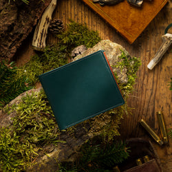 Men's leather wallet ANTORINI Nature Collection, Green Cognac-ANTORINI®