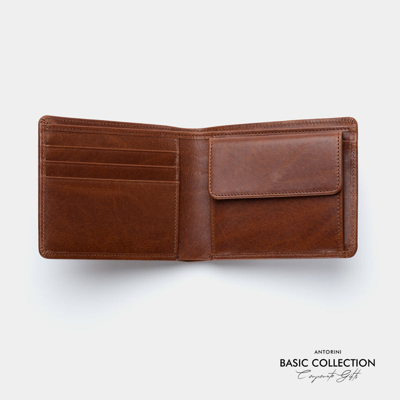 Men's Coin Wallet in Brown, 4cc - Corporate Collection-ANTORINI®