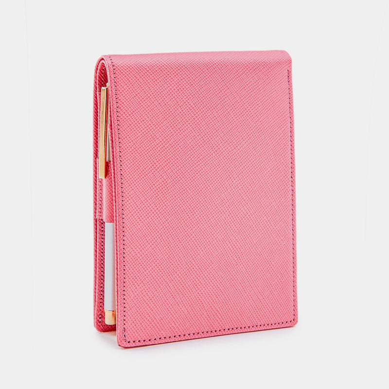 Pocket Memo Pad in Pink Saffiano-ANTORINI®