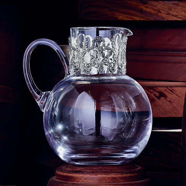 Large Glass Pitcher, Silver-Plated Decorations-ANTORINI®