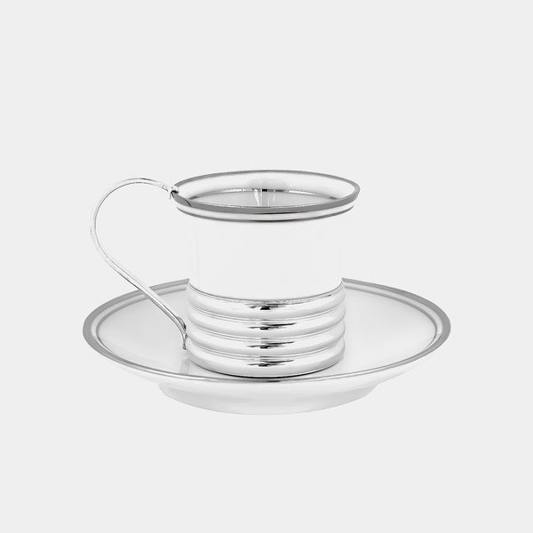 Porcelain coffee cups, Silver 925/1000, 31 g-ANTORINI®