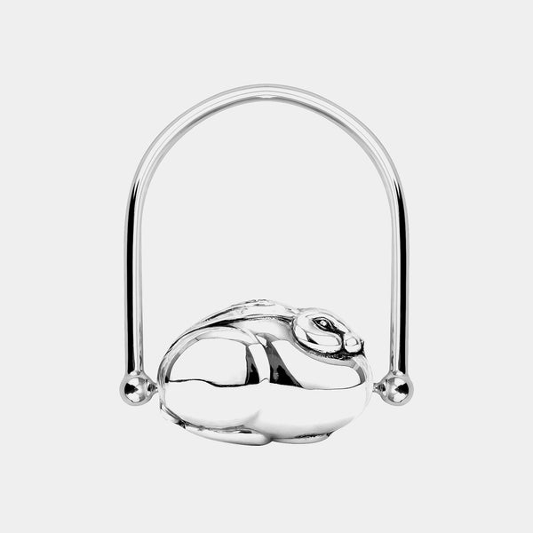 Rotation Baby Rattle Rabbit, silver-plated-ANTORINI®
