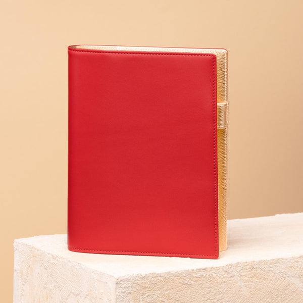 A6 Red & Gold Diary 2023, Day To View, Refilable-ANTORINI®