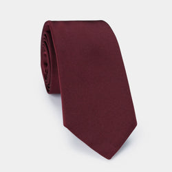 Silk Lucky Tie in Burgundy with Coral Charm-ANTORINI®