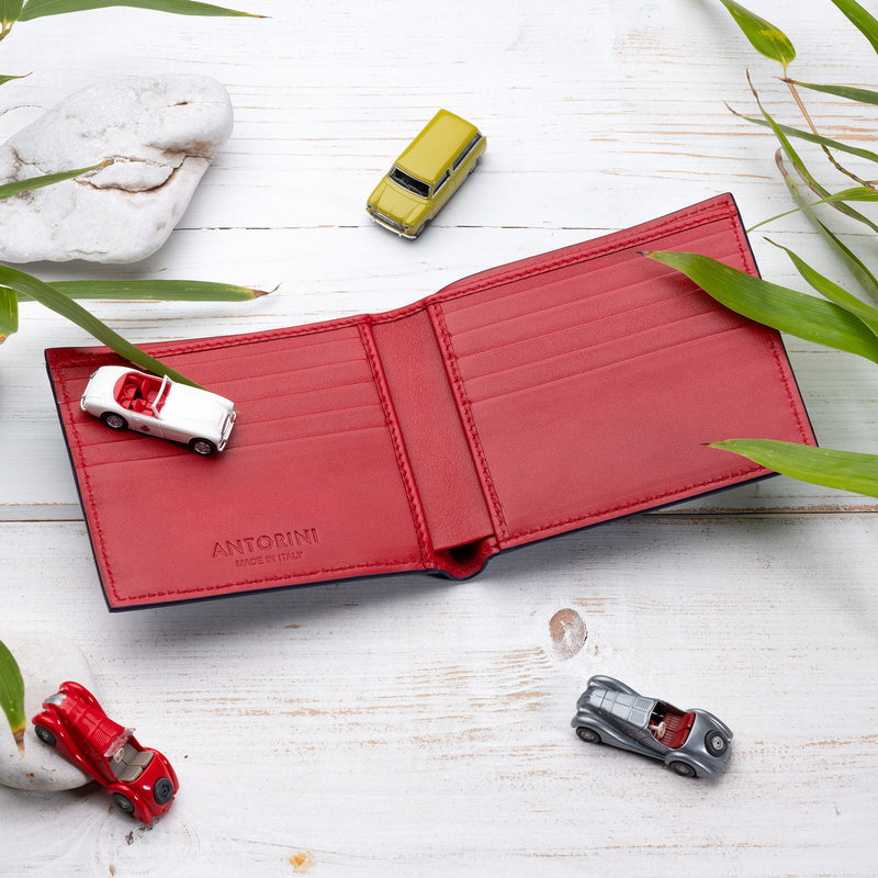 Bifold Wallet in Navy and Red-ANTORINI®