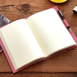 Leather Refillable Journal in Pink Saffiano-ANTORINI®