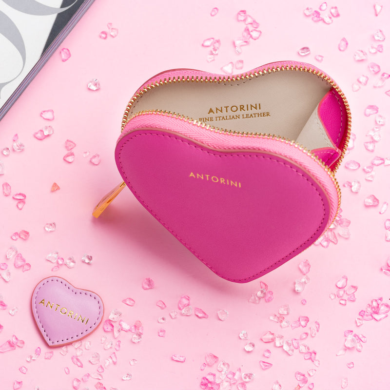 pink heart coin purse