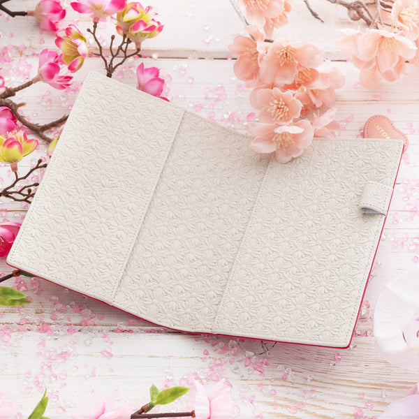 Leather A6 Diary in Fuchsia with Floral Interior-ANTORINI®