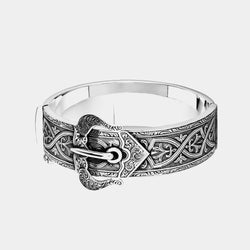 Silver Cuff Bracelet Celtic, Silver 925/1000, 62 g-ANTORINI®