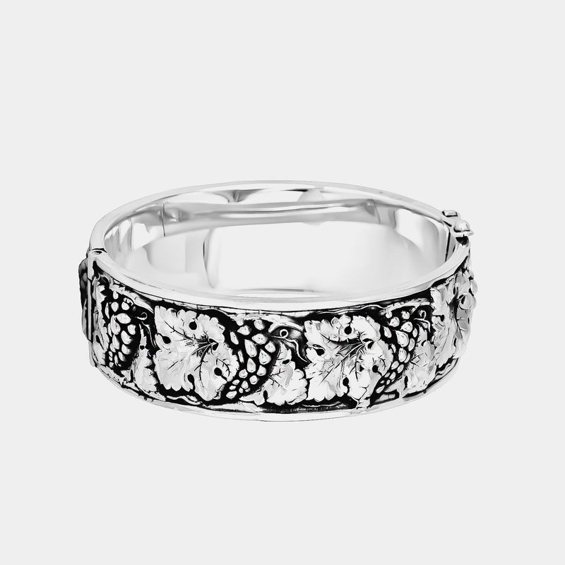 Silver Cuff Bracelet With Grapes, Silver 925/1000, 71 g-ANTORINI®
