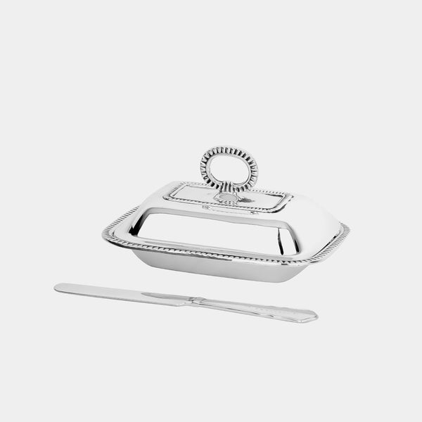 Butter Dish With Knife, silver-plated-ANTORINI®