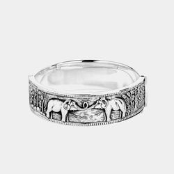 Silver Elephant Cuff Bracelet, Silver 925/1000, 65 g-ANTORINI®