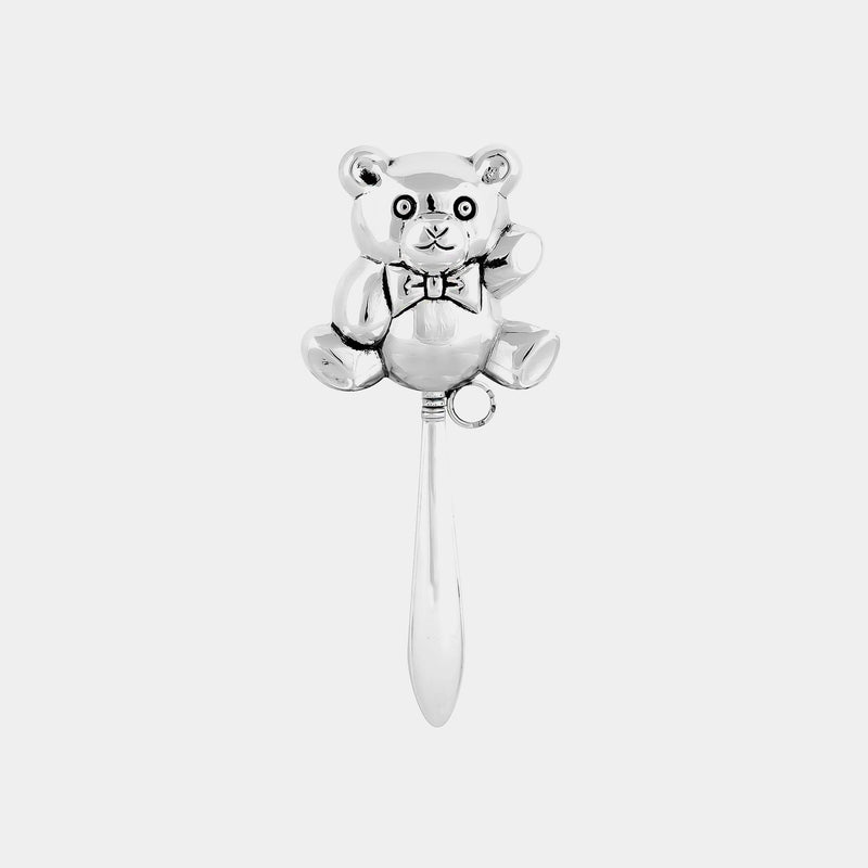 Baby Rattle Teddy Bear, silver-plated-ANTORINI®
