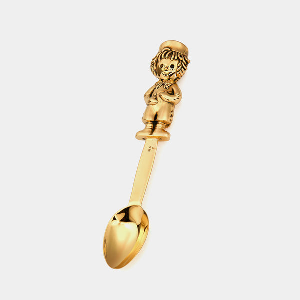 Silver Baby Spoon Boy, sterling silver 925/1000, 34 g, Gold plated-ANTORINI®