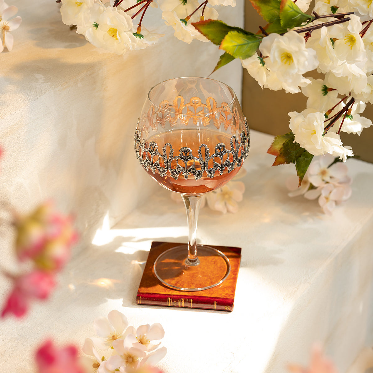 Set of Wine Glasses Decorated With Silver plated Floral Ornaments –  ANTORINI®