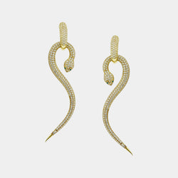 Silver Earrings Snake, Silver 925/1000, 10,9 g, gold-plated-ANTORINI®
