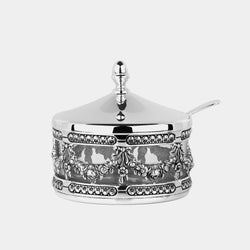 Sugar Bowl with Flowers, silver plated-ANTORINI®